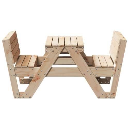 Stol za piknik za djecu 88 x 122 x 58 cm od masivne borovine Prirodna boja bora 1 Cijena
