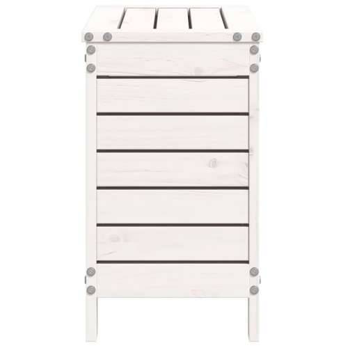 Vrtni tabure bijeli 62 x 31,5 x 52 cm od masivne borovine - Bijela borovina 1 Visoki tabure sa spremištem Cijena