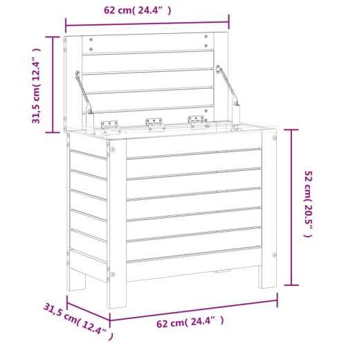 Vrtni tabure bijeli 62 x 31,5 x 52 cm od masivne borovine - Bijela borovina 1 Visoki tabure sa spremištem Cijena