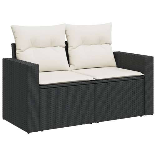 Vrtna garnitura - 10-dijelni set vrtnih sofa s jastucima crni od poliratana - Crna i krem 1 Cijena