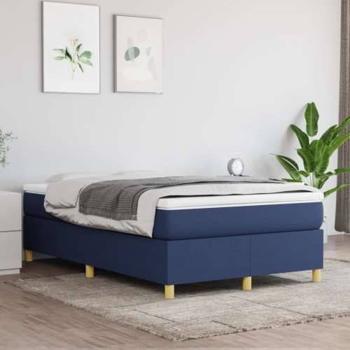 Krevet s oprugama i madracem plavi 120 x 190 cm od tkanine - Plava 120 x 190 cm 35 cm Cijena