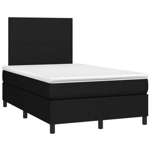 Krevet box spring s madracem LED crni 120 x 190 cm od tkanine - Crna 120 x 190 cm Gladak dizajn Cijena