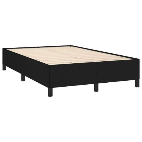Krevet box spring s madracem LED crni 120 x 190 cm od tkanine - Crna 120 x 190 cm Dizajn s gumbima Cijena