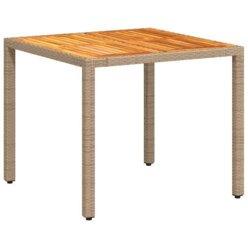 Vrtni stol bež 90 x 90 x 75 cm od poliratana i bagremovog drva Bež 90 x 90 x 75 cm 1 Cijena