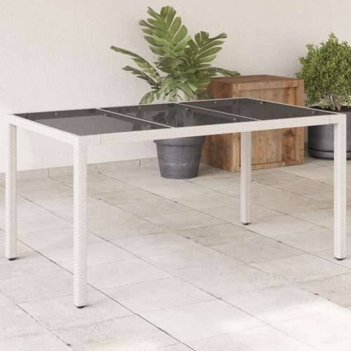 Vrtni stol sa staklenom pločom bijeli 150x90x75 cm poliratan - Bijela 1 Cijena