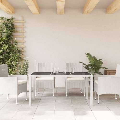 Vrtni stol sa staklenom pločom bijeli 150x90x75 cm poliratan - Bijela 1 Cijena