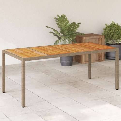 Vrtni stol bež 190 x 90 x 75 cm poliratan i bagremovo drvo - Bež 1 Cijena