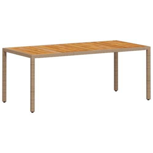 Vrtni stol bež 190 x 90 x 75 cm poliratan i bagremovo drvo - Bež 1 Cijena
