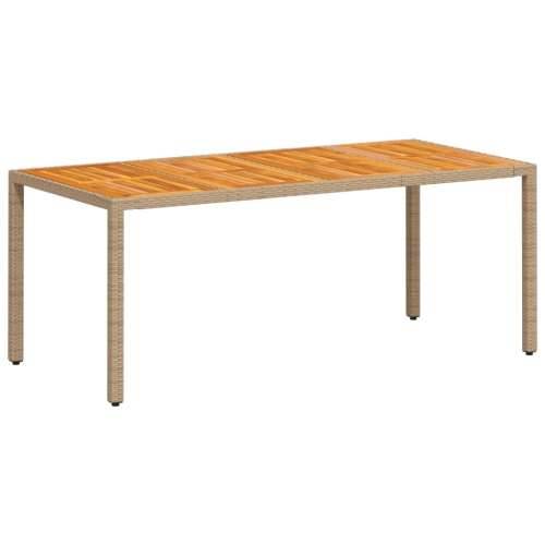 Vrtni stol bež 190 x 90 x 75 cm poliratan i bagremovo drvo - Bež 1 Cijena