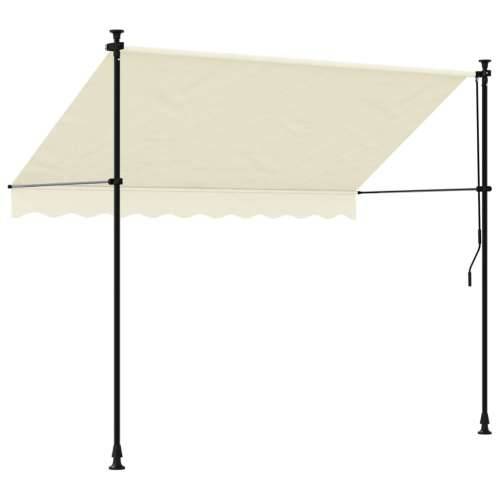 Tenda na uvlačenje krem 250 x 150 cm od tkanine i čelika - Krema 250 x 150 cm 1 Cijena