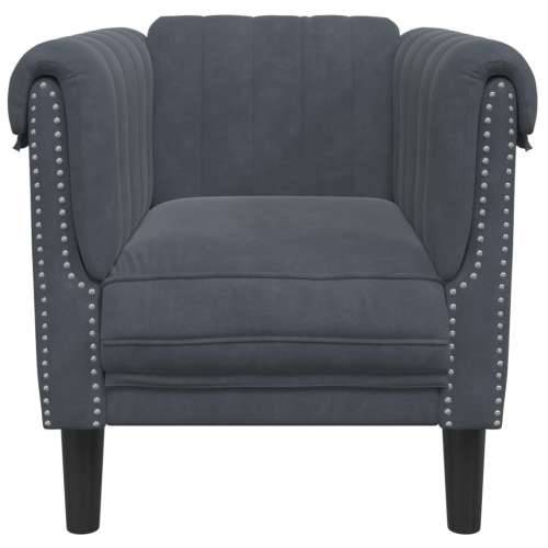 Fotelja tamnosiva baršunasta - Tamno siva Sofa Cijena