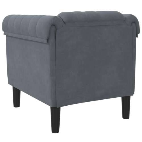 Fotelja tamnosiva baršunasta - Tamno siva Sofa Cijena