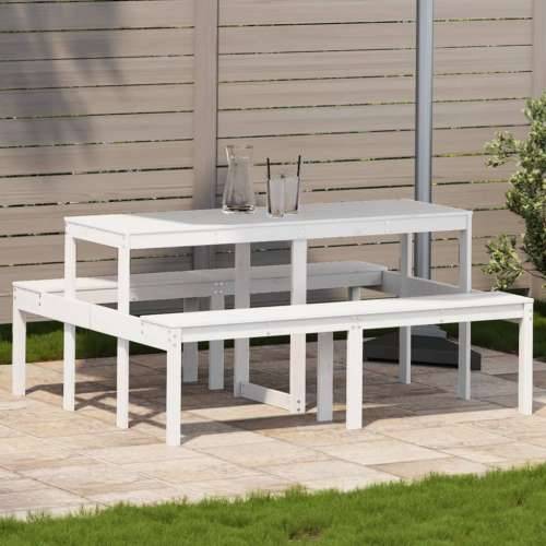 Stol za piknik bijeli 160 x 134 x 75 cm od masivne borovine - Bijela 160 x 134 x 75 cm 1 Cijena
