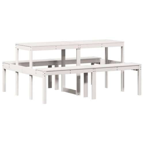 Stol za piknik bijeli 160 x 134 x 75 cm od masivne borovine - Bijela 160 x 134 x 75 cm 1 Cijena