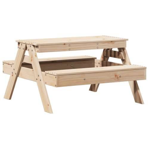 Stol za piknik za djecu 88 x 97 x 52 cm od masivne borovine - Prirodna boja bora 1 Cijena
