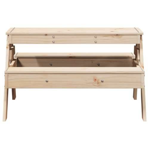 Stol za piknik za djecu 88 x 97 x 52 cm od masivne borovine - Prirodna boja bora 1 Cijena