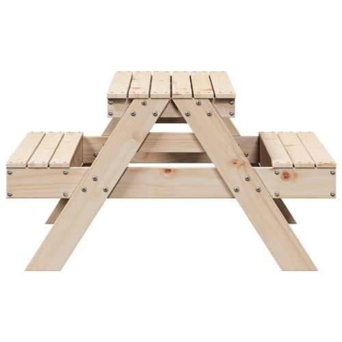 Stol za piknik za djecu 88 x 97 x 52 cm od masivne borovine - Prirodna boja bora 1 Cijena