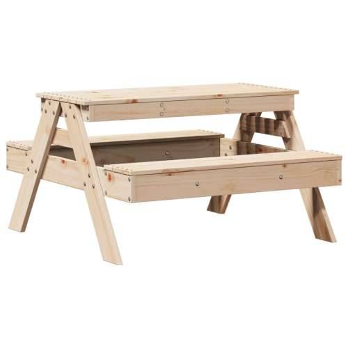 Stol za piknik za djecu 88 x 97 x 52 cm od masivne borovine - Prirodna boja bora 1 Cijena