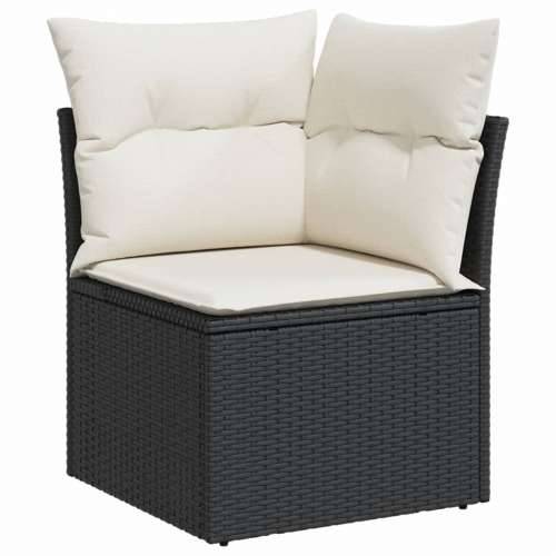 Vrtna garnitura - 4-dijelni set vrtnih sofa od poliratana s jastucima crni - Crna i krem 1 Cijena