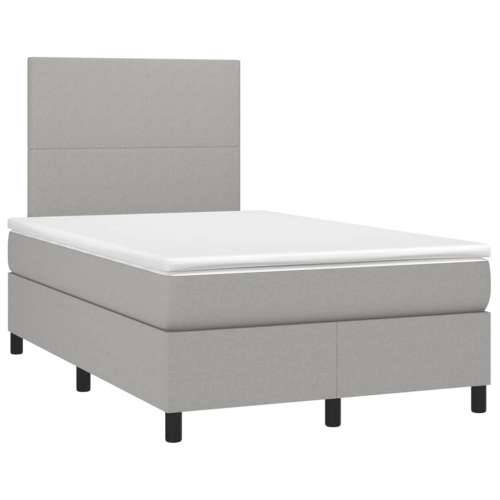 Krevet s oprugama i madracem LED svjetlosivi 120x190 cm tkanina - Svjetlosiva 120 x 190 cm Gladak dizajn Cijena