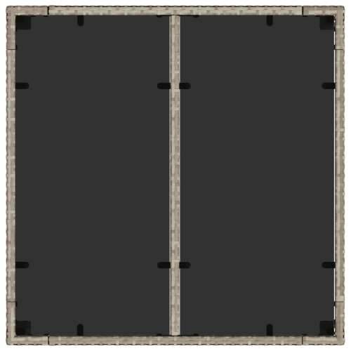 Vrtni stol sa staklenom pločom sivi 90x90x75 cm od poliratana - Svjetlosiva 1 Cijena