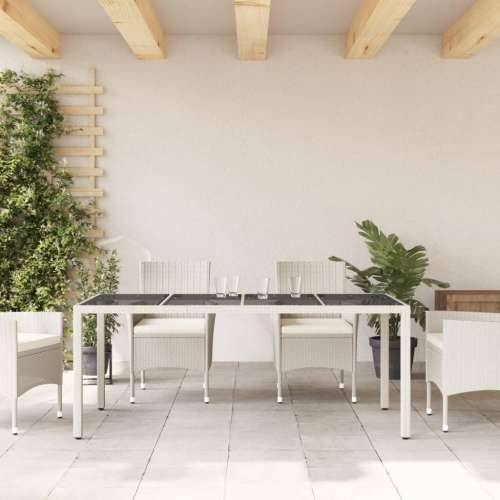 Vrtni stol sa staklenom pločom bijeli 190x90x75 cm poliratan - Bijela 1 Cijena