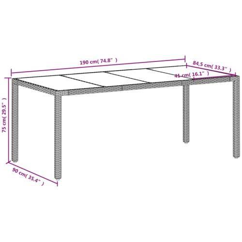 Vrtni stol sa staklenom pločom bijeli 190x90x75 cm poliratan - Bijela 1 Cijena