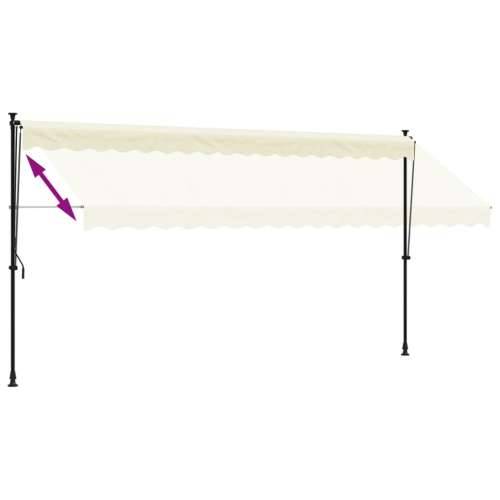 Tenda na uvlačenje krem 400 x 150 cm od tkanine i čelika - Krema 400 x 150 cm 1 Cijena