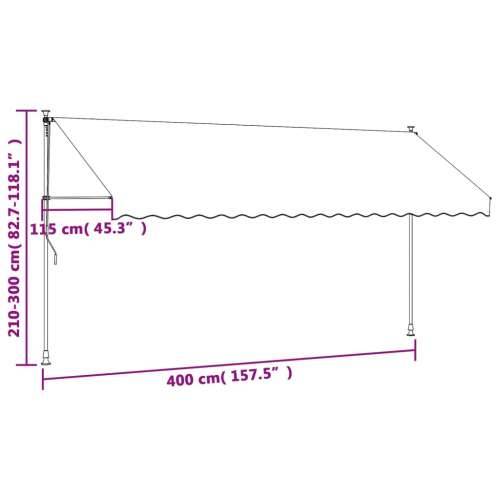 Tenda na uvlačenje krem 400 x 150 cm od tkanine i čelika - Krema 400 x 150 cm 1 Cijena