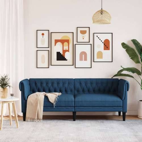 Trosjed Chesterfield plavi od tkanine - Plava Trosjedi Cijena