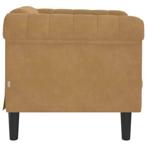 Fotelja od umjetne brušene kože smeđa - Smeđa Sofa Cijena