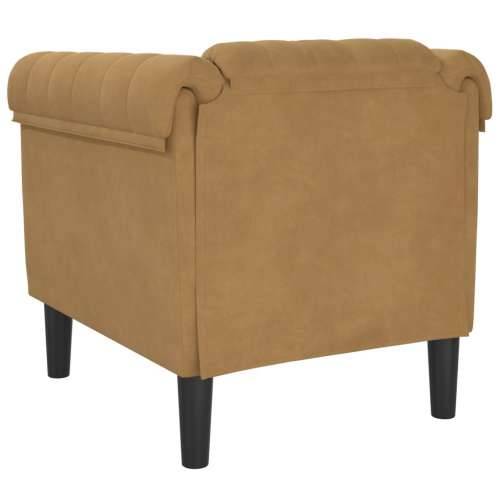 Fotelja od umjetne brušene kože smeđa - Smeđa Sofa Cijena