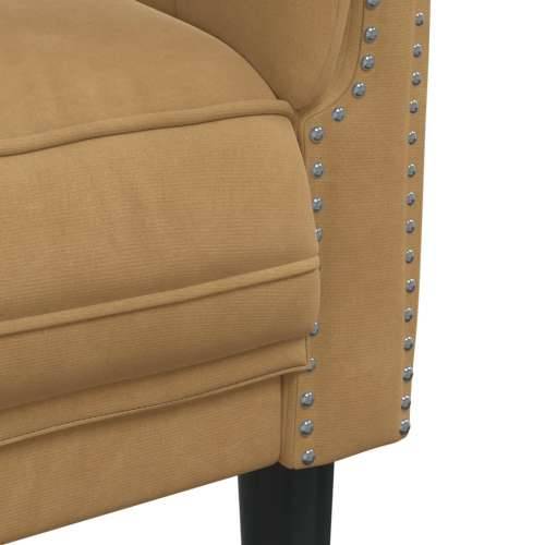 Fotelja od umjetne brušene kože smeđa - Smeđa Sofa Cijena