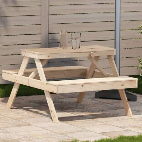 Stol za piknik 105 x 134 x 75 cm od masivne borovine - Prirodna boja bora 1 Cijena