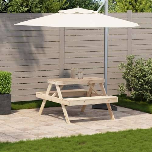 Stol za piknik 105 x 134 x 75 cm od masivne borovine - Prirodna boja bora 1 Cijena