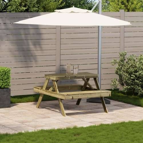 Stol za piknik 105 x 134 x 75 cm od impregnirane borovine - Prirodno impregnirano 1 Cijena