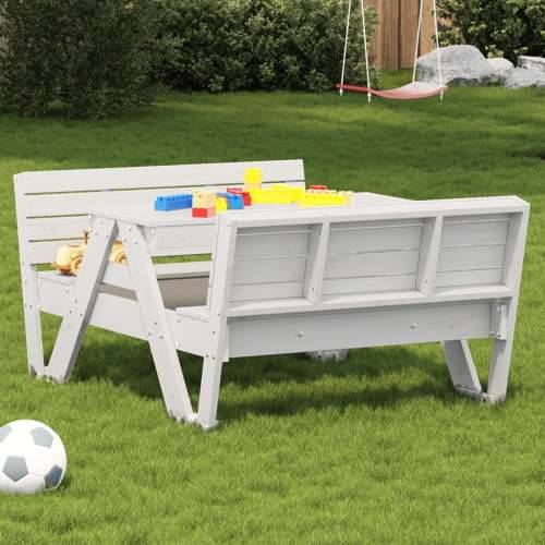 Stol za piknik za djecu bijeli 88x122x58 cm od masivne borovine - Bijela 1 Cijena