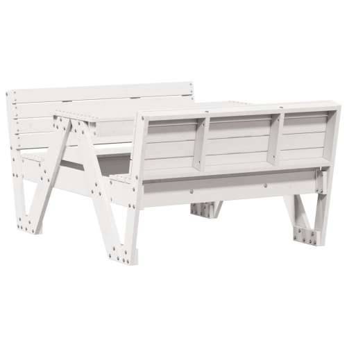 Stol za piknik za djecu bijeli 88x122x58 cm od masivne borovine - Bijela 1 Cijena