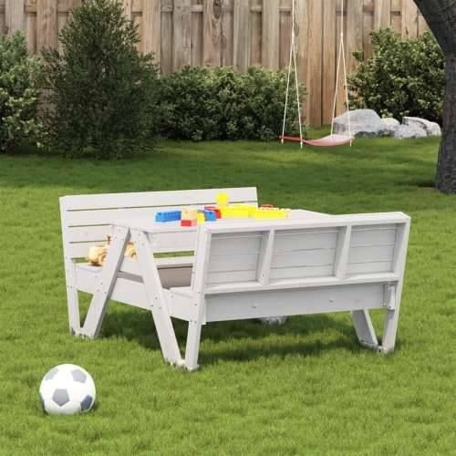 Stol za piknik za djecu bijeli 88x122x58 cm od masivne borovine - Bijela 1 Cijena