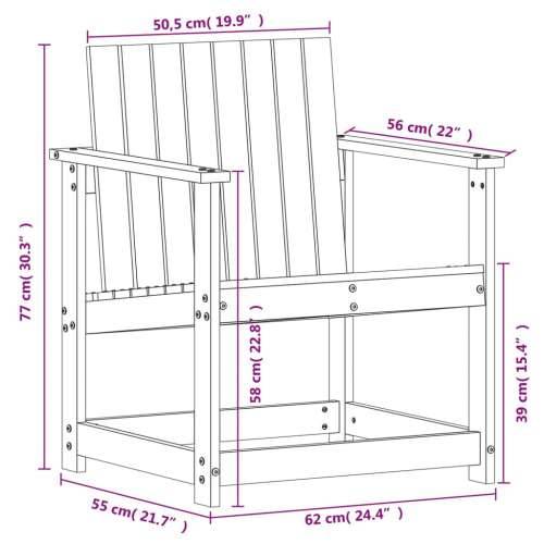 Vrtna stolica 62 x 56 x 77 cm od masivnog drva duglazije - Prirodni douglas 1 Cijena