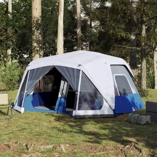 Šator za kampiranje s LED svjetlom za 10 osoba svjetloplavi