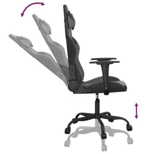 Igraća stolica crno-siva od umjetne kože Cijena