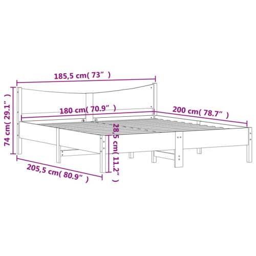 Okvir kreveta bez madraca bijeli 180x200 cm od masivne borovine - Bijela 180 x 200 cm Cijena
