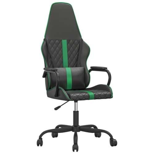 Igraća stolica crno-zelena od umjetne kože Cijena