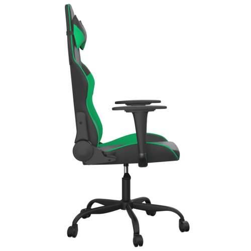 Masažna igraća stolica crno-zelena od umjetne kože Cijena