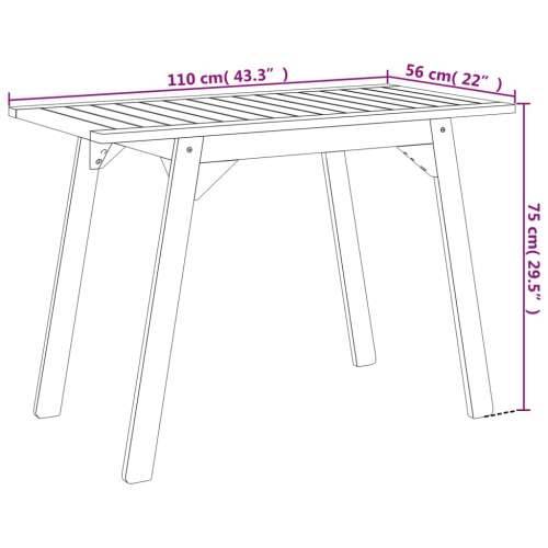 Vrtni stol - Blagovaonski stol 110 x 56 x 75 cm masivno bagremovo drvo Cijena