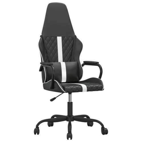 Masažna igraća stolica bijelo-crna od umjetne kože Cijena