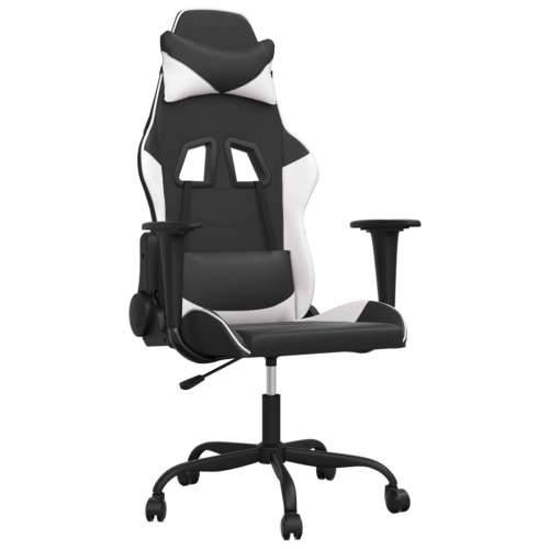 Masažna igraća stolica od umjetne kože crno-bijela Cijena