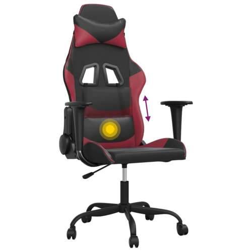 Masažna igraća stolica crna i crvena boja vina od umjetne kože Cijena