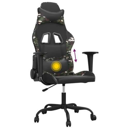 Masažna igraća stolica crno-maskirna od umjetne kože Cijena